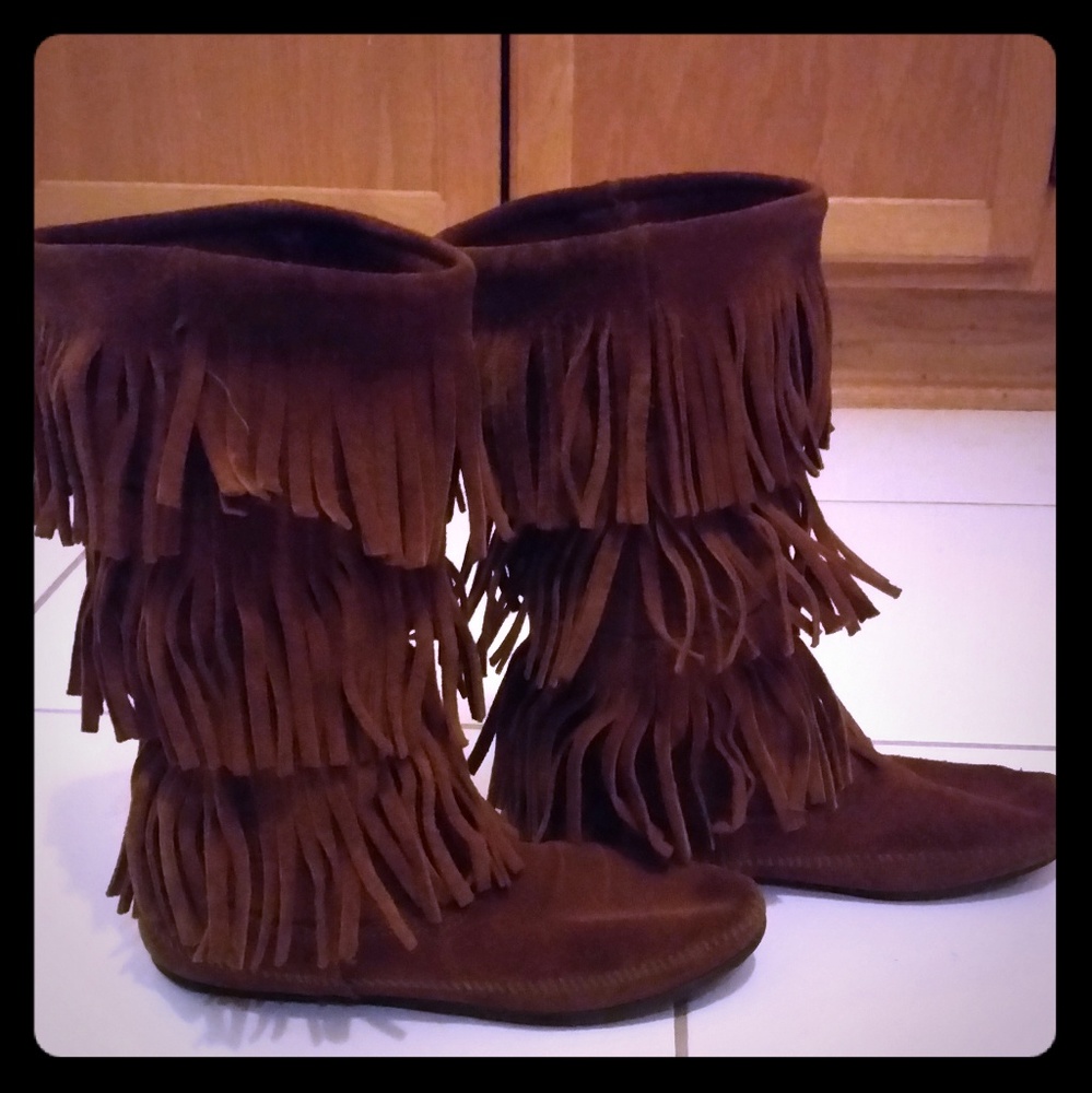 Suede Minnetonka Fringe boots